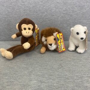 Barnum's Animals Plush Set Small Lion Monkey Polar Bear Nabisco‎